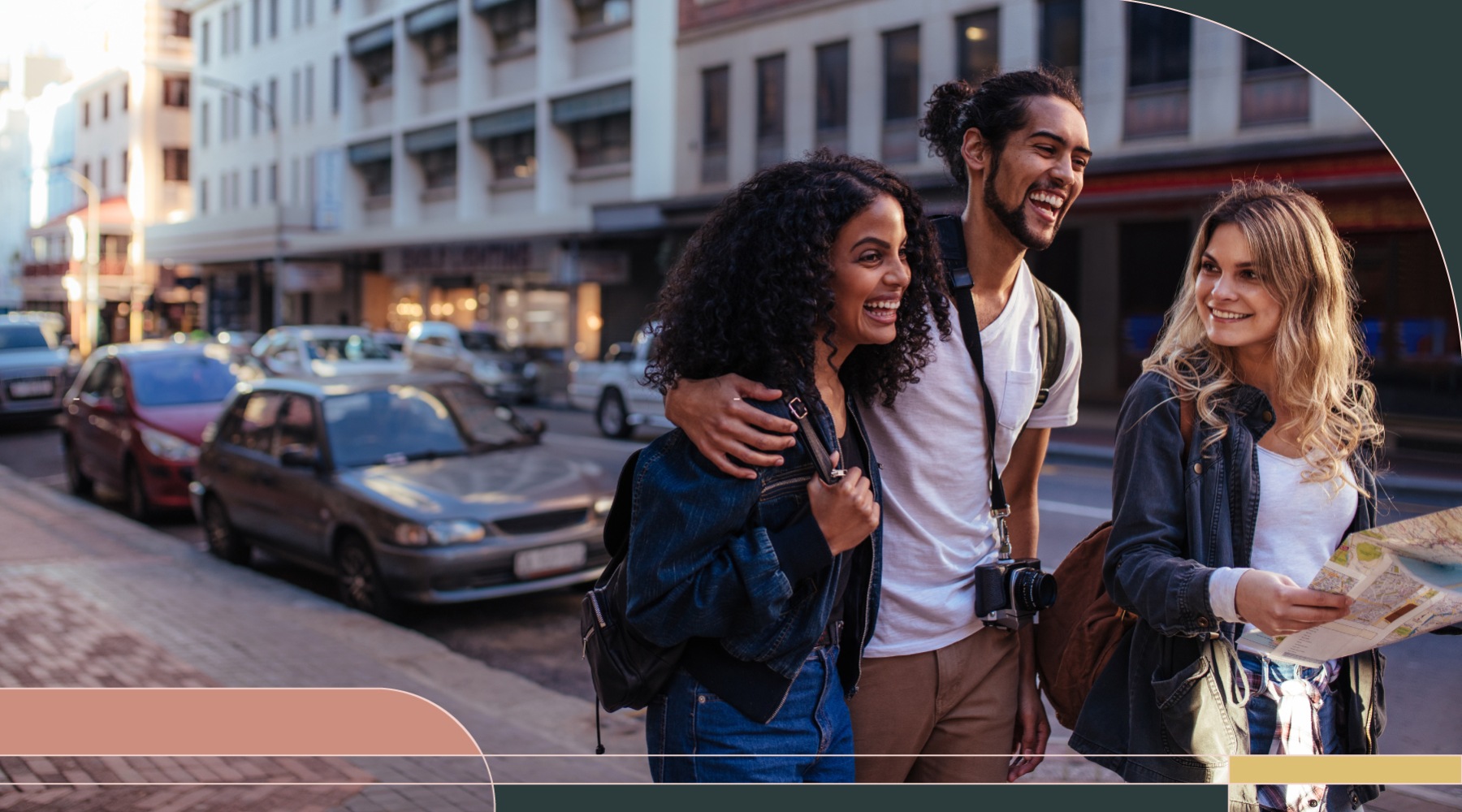 a group of friends walking outdoors